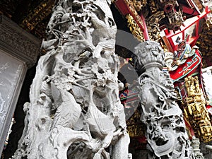 The Birds Pillar of Changfu Temple (Zushi Temple, ä¸‰å³½ç¥–å¸«å»Ÿ) in Sanshia District, New Taipei City, TAIWAN