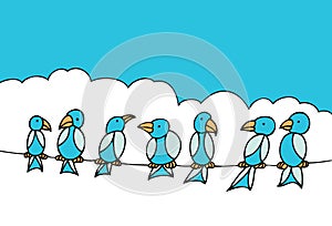 Birds on Telephone Wire