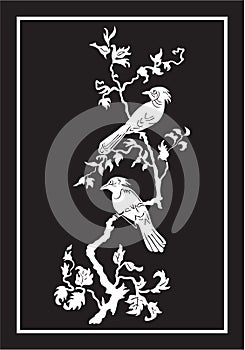 The birds in the trees, vector photo