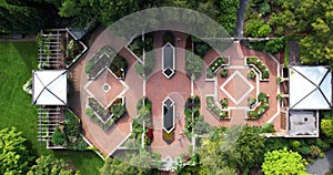 Birdseye Aerial View, Enabling Garden in Chicago Botanical Garden Glencoe IL USA