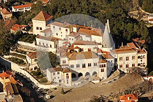 Birdseye view of the National Palace. Sintra. Portugal
