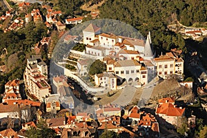 Birdseye view of the National Palace. Sintra. Portugal