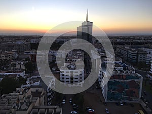 Birdseye view of Rabat morocco during sunset