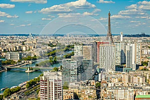 Birdâ€™s eye view of Paris. Summer day