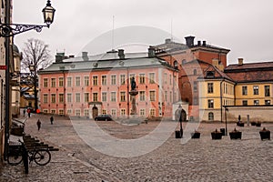 Birger Jarls torg square, with Stenbock Palace, on Riddarholmen, Old Town district Gamla Stan, Stockholm, Sweden