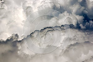 Birght, Fluffy, Cumulus Clouds in Sky