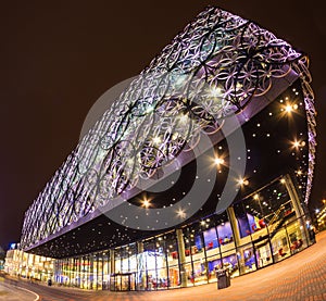 Birmingham Library Centenary Square Evening Shot