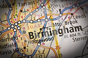 Birmingham on map photo