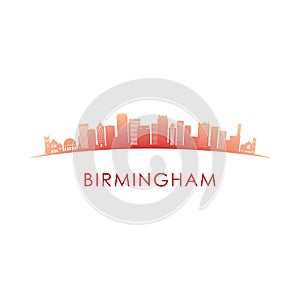 Birmingham skyline silhouette.