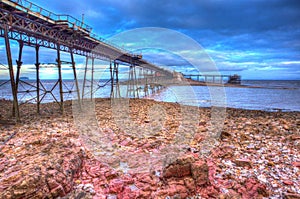 Birnbeck old Pier Weston-super-Mare Somerset England in colourful HDR