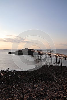 Birnbeck pier Weston super mare England abandoned broken pier