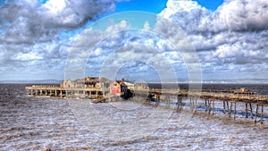 Birnbeck Pier Weston-super-Mare Somerset England in colourful HDR