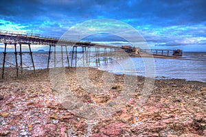 Birnbeck Pier Weston-super-Mare Somerset England in colourful HDR