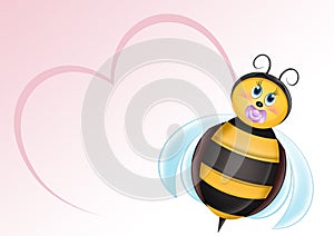 birth announcement card for baby girl with bee