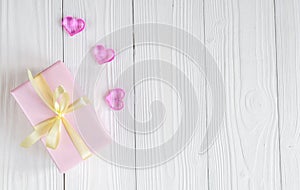 Birth of child - lollipop on wooden background