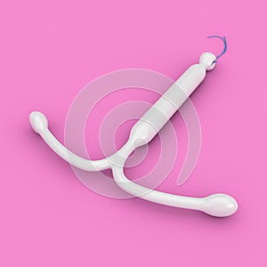Birth Control Concept. T Shape IUD Hormonal Intrauterine Device. 3d Rendering