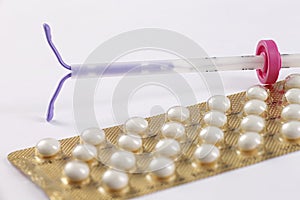 Birth Control symbol and contraceptive Pills