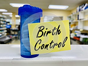 Birth control tables pills medication concept.