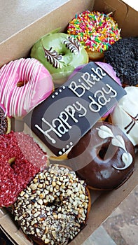 Birth day occassion party doughnut