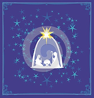 Birth of Jesus in Bethlehem - abstract, artistic card