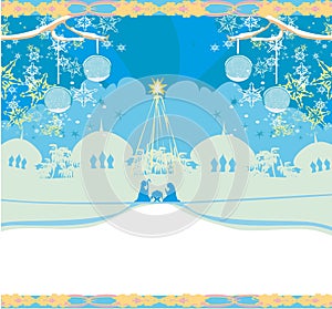 Birth of Jesus in Bethlehem - abstract card