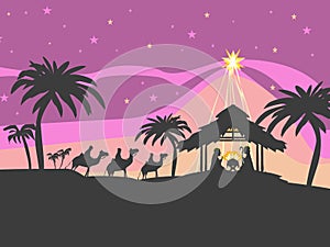 Birth of Jesus in Bethlehem - abstract card