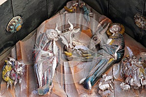 Birth of Jesus, Tympanum, Basilica of the Annunciation, Nazareth, Israel