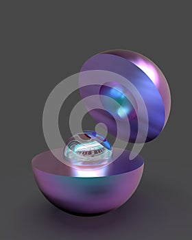 Birth of New - 3D Concept Image with Balls - Elegant Abstract Graphic Design Symbol