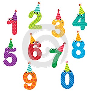 Birthday anniversary numbers with hats