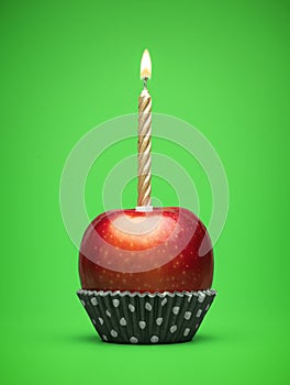 birthday apple with candles for kids