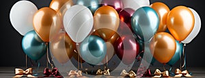 Birthday background with colorful balloons