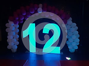 12 birthday balloon arch photo