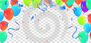 Birthday balloon and celebration banner party happy new year celebration festival background. NYE