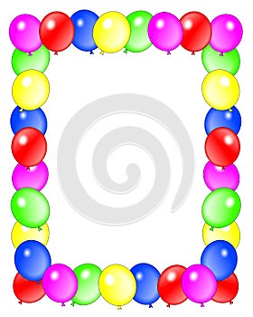 Birthday Balloons Border Frame