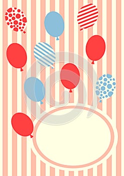 Birthday balloons invitation card