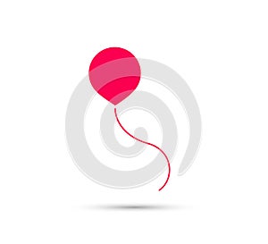 Birthday baloon logo flying vector icon.