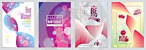 Birthday beautiful greeting card design. Includes letteri