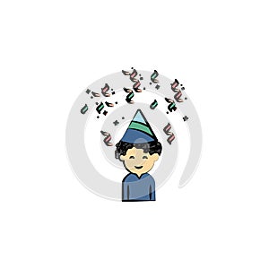 birthday boy colored icon. Element of birthday icon for mobile concept and web apps. Color birthday boy icon can be used for web a