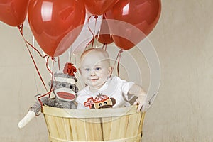 Birthday Boy with Sock Monkey