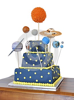 Birthday cake with astronomy theme
