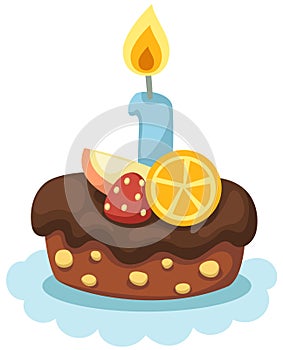 Birthday cake with candle