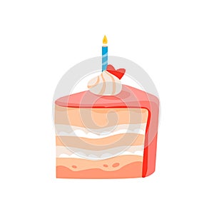 Birthday cake with candles. Bday Cupcake Sweet Dessert