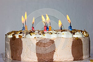 Birthday cake. candles happy birthday bakery product