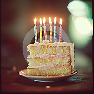 Torta di compleanno candele sul di legno tavolo poco profondo profondità da 