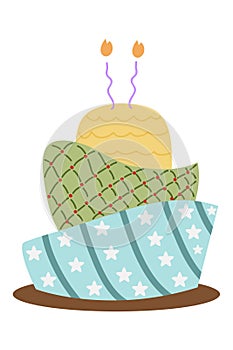 Birthday Cake Cartoon Illustration