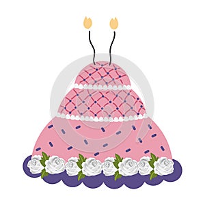 Birthday Cake Cartoon Illustration