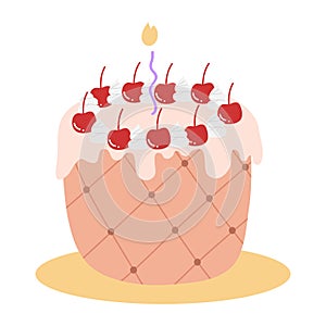 Birthday Cake Cartoon Illustration