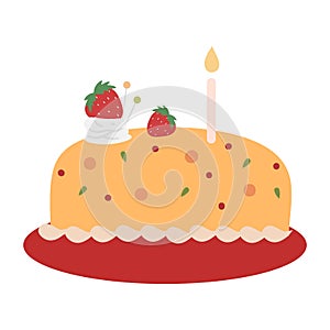 Birthday Cake Cartoon Illustration