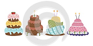 Birthday Cake Cartoon Illustration