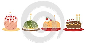 Birthday Cake Cartoon Illustration